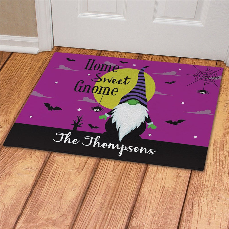 Halloween Gnome Personalized Doormat - Custom Holiday Welcome Mat - LED Gift Works