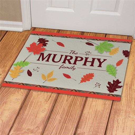 Fall Leaves Personalized Doormat - Custom Autumn Entry Mat - Way Up Gifts