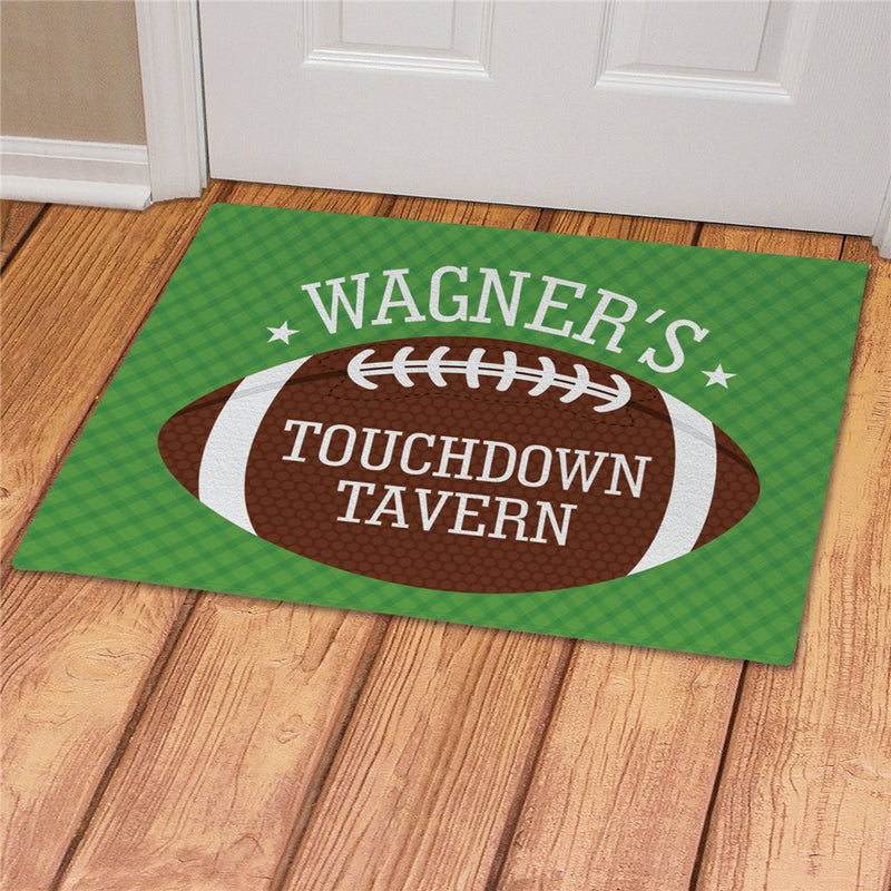 Touchdown Tavern Personalized Doormat - Custom Football Welcome Mat - LED Gift Works