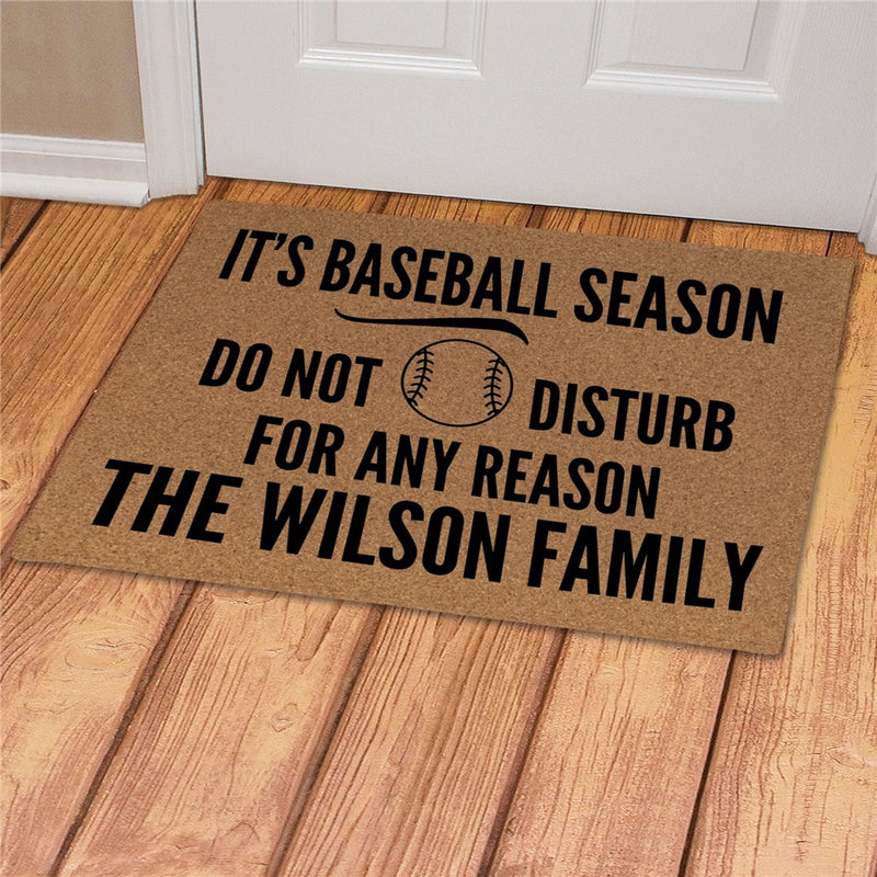 Baseball Season Personalized Doormat - Custom Sports Welcome Mat - LED Gift Works