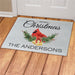 Cardinal Merry Christmas Personalized Doormat - Custom Winter Welcome Mat - Way Up Gifts