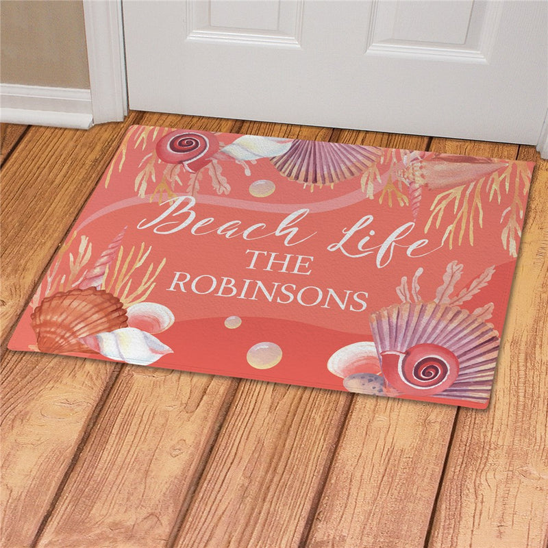 Beach Life Personalized Doormat - Custom Summer Entry Mat - LED Gift Works