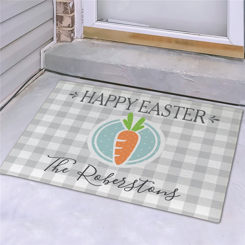Easter Carrot Personalized Doormat - Custom Spring Entry Mat - LED Gift Works