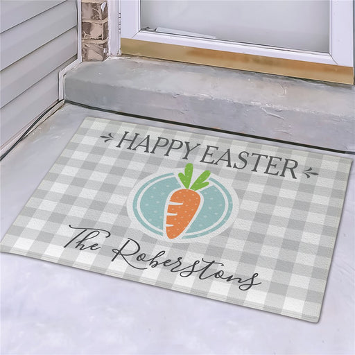 Easter Carrot Personalized Doormat - Custom Spring Entry Mat - Way Up Gifts