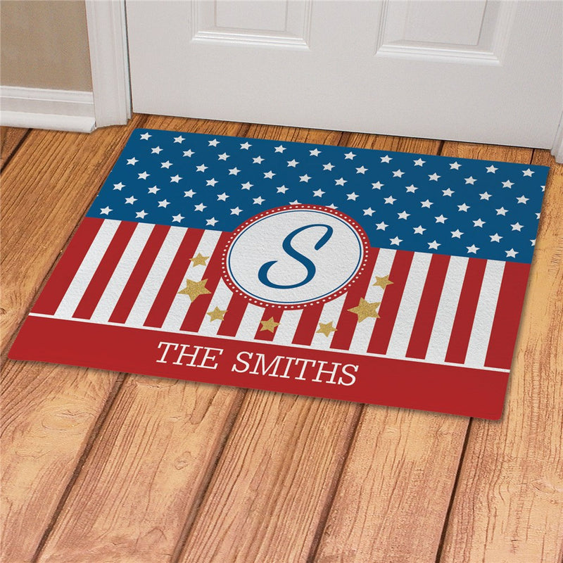Fourth of July Personalized Doormat - Custom Independence Day Welcome Mat - LED Gift Works