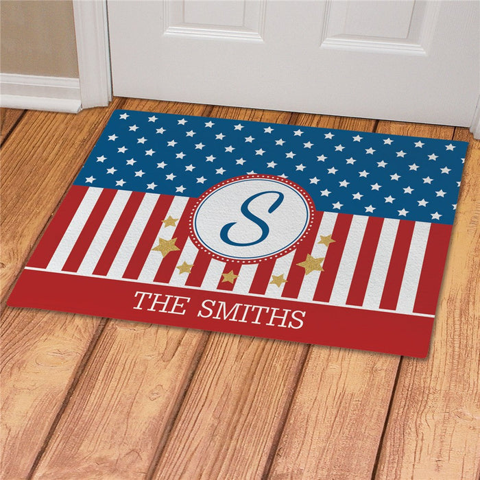 Fourth of July Personalized Doormat - Custom Independence Day Welcome Mat - Way Up Gifts
