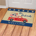 Patriotic Truck Personalized Welcome Mat - Custom 4th of July Doormat - Way Up Gifts