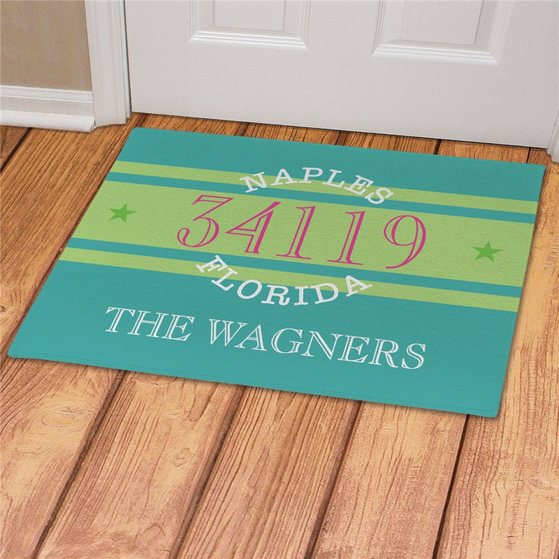 Family Zip Code Pride Personalized Doormat - Custom Entry Mat - LED Gift Works