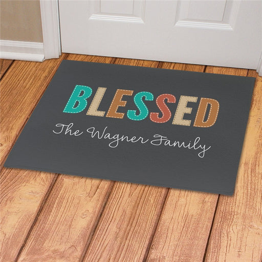 Blessed Personalized Doormat - Custom Entry Mat with Message - Way Up Gifts
