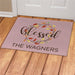Blessed Wreath with Leaves Personalized Doormat - Custom Welcome Mat - Way Up Gifts