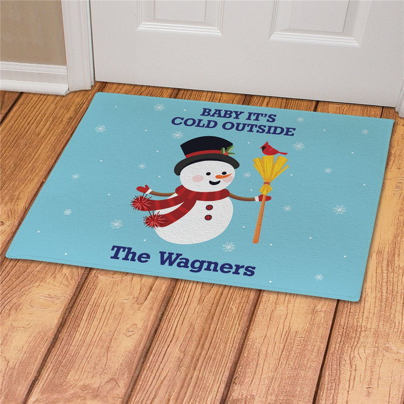 Baby It's Cold Outside Personalized Doormat - Custom Winter Entry Mat - LED Gift Works