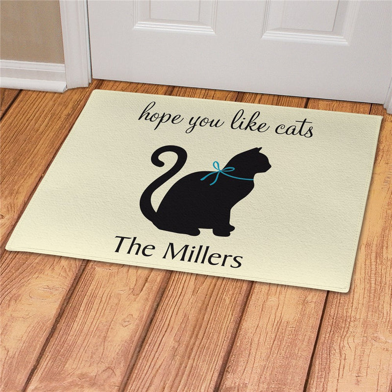 Hope Like Cats Personalized Doormat - Custom Cat Lover Welcome Mat - LED Gift Works