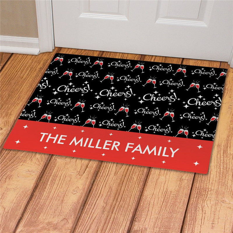 Cheers Personalized Doormat - Custom Celebration Entry Mat - LED Gift Works
