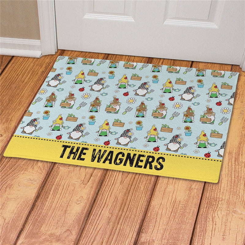 Garden Gnomes Personalized Doormat - Custom Outdoor Entry Mat - LED Gift Works