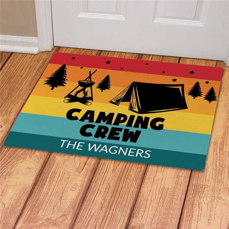 Campfire Crew Personalized Doormat - Custom Camping Entry Mat - LED Gift Works