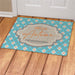 Blue and Orange Plaid Personalized Doormat - Custom Welcome Mat - Way Up Gifts