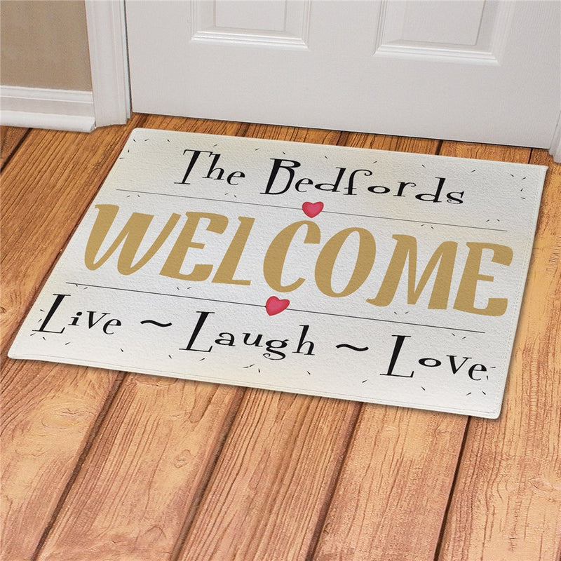 Live, Love, Laugh Personalized Doormat - Custom Family Entry Mat - LED Gift Works