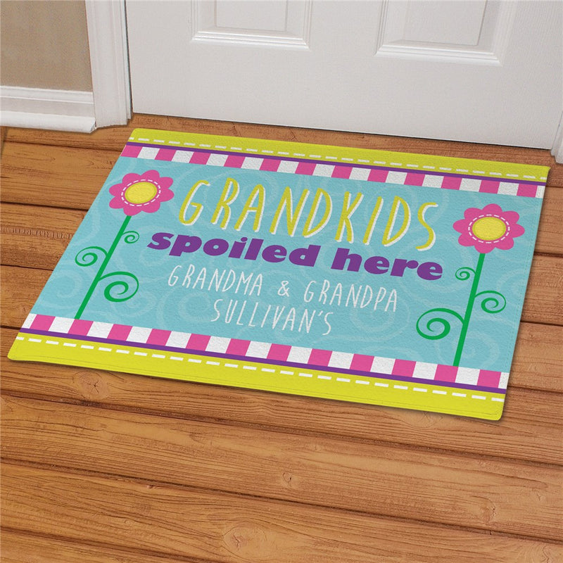Grandkids Spoiled Here Personalized Doormat - Custom Grandparent Mat - LED Gift Works