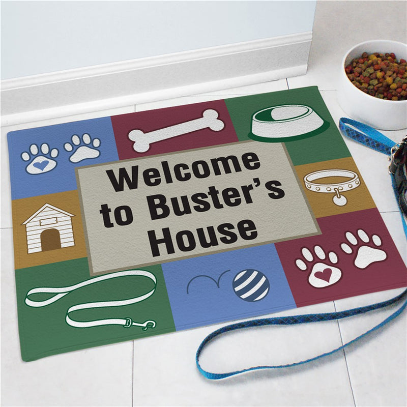 Doggy's House Personalized Pet Doormat - Custom Welcome Mat - LED Gift Works