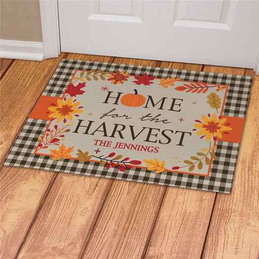 Home for the Harvest Personalized Doormat - Custom Autumn Entry Mat - Way Up Gifts