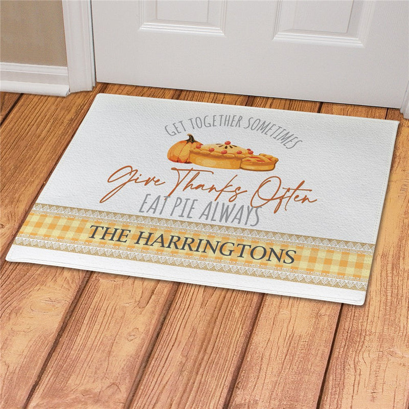 Give Thanks Often Personalized Doormat - Custom Holiday Entry Mat - LED Gift Works