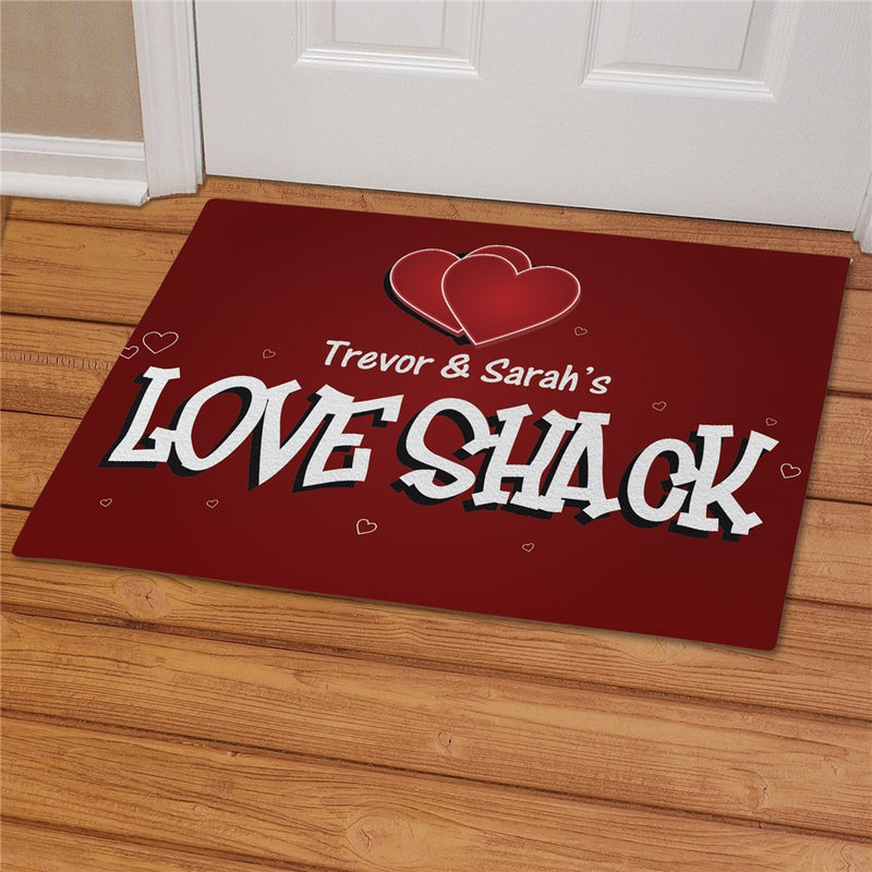 Love Shack Personalized Doormat - Custom Romantic Entry Mat - LED Gift Works
