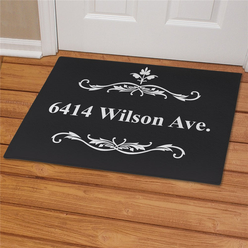 Filigree Personalized Welcome Mat - Elegant Custom Entry Mat - LED Gift Works