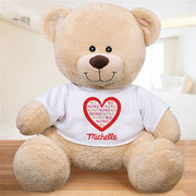 XOXO Heart Teddy Bear with Personalized T-Shirt - Custom Name Romantic Gift - LED Gift Works