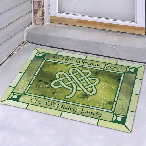 Irish Celtic Knot Personalized Doormat - Custom St. Patrick's Entry Mat - Way Up Gifts