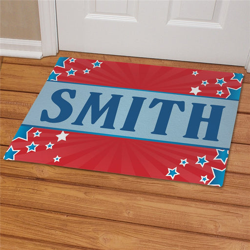 4th of July Personalized Welcome Mat - Custom Independence Day Entry Mat - Way Up Gifts