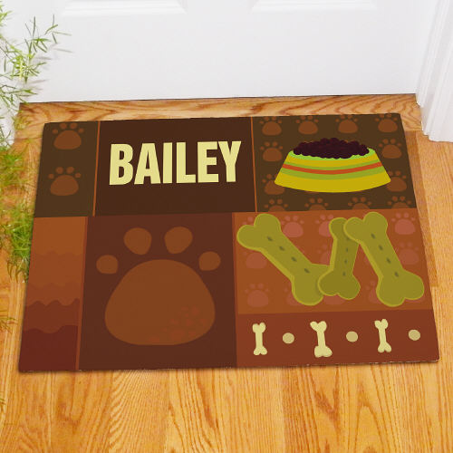 Paw Print Doggy Personalized Doormat - Custom Pet Entry Mat - LED Gift Works