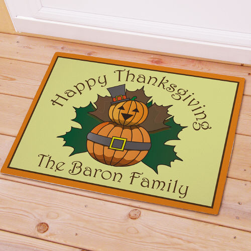 Thanksgiving Personalized Doormat - Custom Fall Holiday Welcome Mat - LED Gift Works