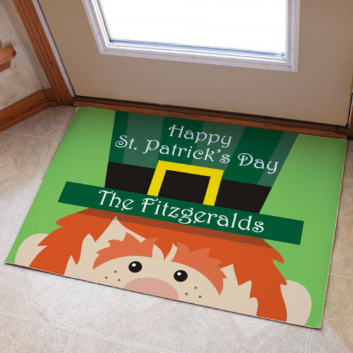 St. Patrick's Day Personalized Doormat - Custom Green Welcome Mat - LED Gift Works
