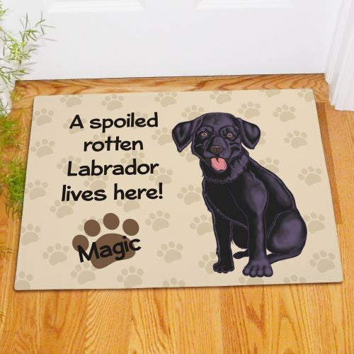 Black Lab Personalized Doormat - Custom Dog Entry Mat - Way Up Gifts