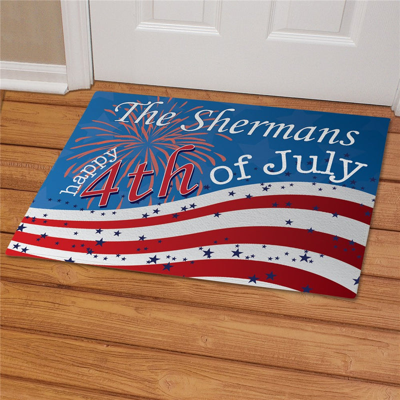 4th of July Personalized Doormat - Custom Independence Day Welcome Mat - LED Gift Works