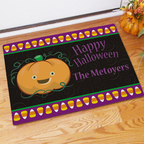 Halloween Floor Personalized Mat - Custom Seasonal Entry Mat - LED Gift Works
