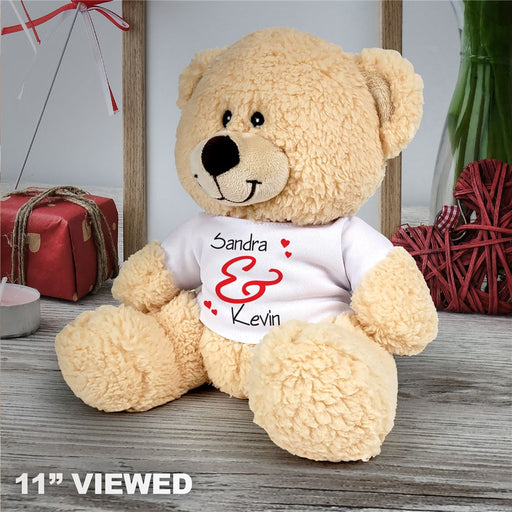 Custom Teddy Bear with Personalized T-Shirt - Add Couple's Names - LED Gift Works