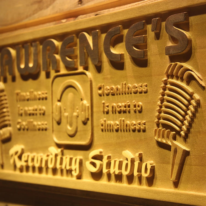 Personalized Recording Studio Custom Wood Sign 3D Engraved Wall Plaque - Way Up Gifts