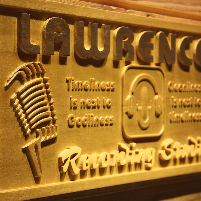 Personalized Recording Studio Custom Wood Sign 3D Engraved Wall Plaque - Way Up Gifts
