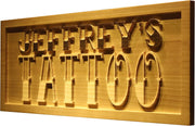 Personalized Tattoo Custom Wood Sign 3D Engraved Wall Plaque - LED Gift Works