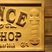Personalized Barber Shop Custom Wood Sign 3D Engraved Wall Plaque - LED Gift Works