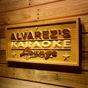 Personalized Karaoke Lounge Custom Wood Sign 3D Engraved Wall Plaque - LED Gift Works
