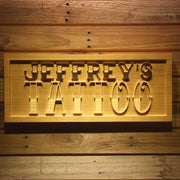 Personalized Tattoo Custom Wood Sign 3D Engraved Wall Plaque - LED Gift Works