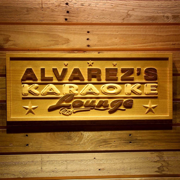 Personalized Karaoke Lounge Custom Wood Sign 3D Engraved Wall Plaque - Way Up Gifts