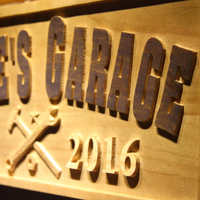 Personalized Work Shop Tools Garage Custom Wood Sign 3D Engraved Wall Plaque - Way Up Gifts
