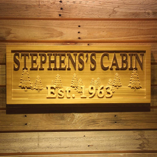 Personalized Cabin Custom Wood Sign 3D Engraved Wall Plaque - Way Up Gifts