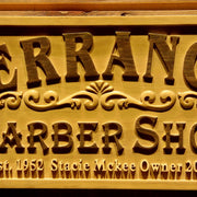 Personalized Barber Shop Custom Wood Sign 3D Engraved Wall Plaque - LED Gift Works