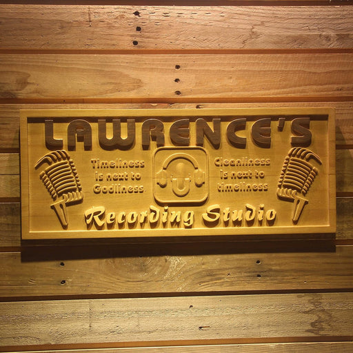 Personalized Recording Studio Custom Wood Sign 3D Engraved Wall Plaque - Way Up Gifts