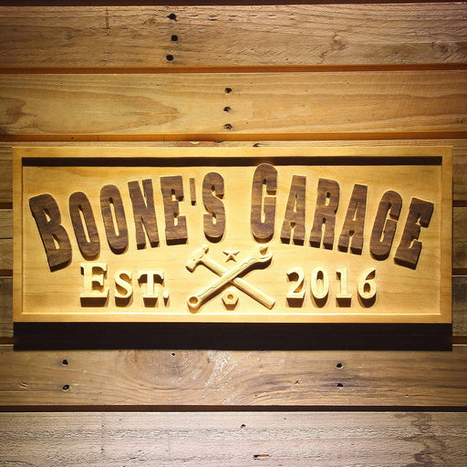 Personalized Work Shop Tools Garage Custom Wood Sign 3D Engraved Wall Plaque - Way Up Gifts