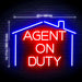 Real Estate Agent on Duty v2 Ultra-Bright LED Sign with Remote (Neon-Style, LED Technology) - Way Up Gifts